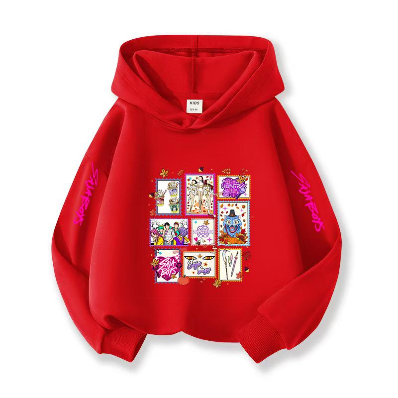 Kpop Korean Style Christmas Holiday Casual Children's Hooded Sportswear Halloween Witch Hunting Fan Fashion Girl Top