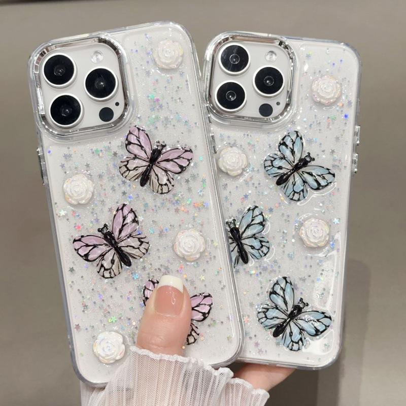 Epoxy Three-dimensional Crystal Butterfly S11ultra/s11 Mobile Phone Case On Samsung A11/A11 Transparent S11FE