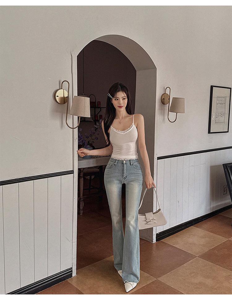 Korean Slimming Lace Trim Solid Color Camisole