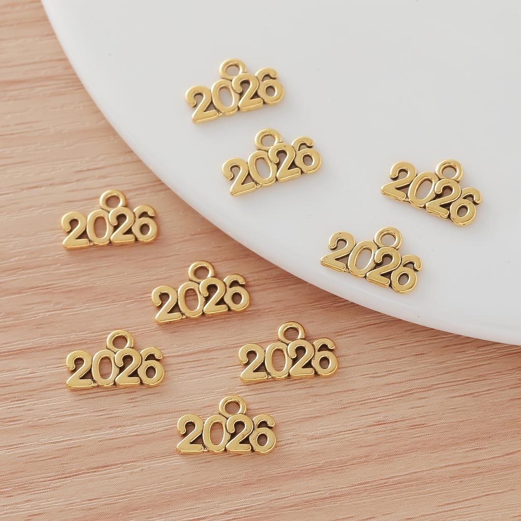 Exquisite und stilvolle Metall-Charms mit Neujahrsfiguren 2026 für Damen-DIY-Schmuck, Armbänder, Schlüsselanhänger - Kreatives Geschenkbasteln