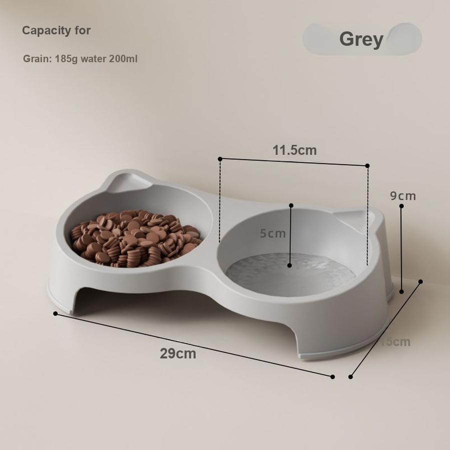 Pet Cat Food and Water Bowl Set Elevated Anti-Splash Pet Feeding Bowl for Cats and Dogs