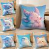 Cute Cured Animals Pictures Lovely Pillow Case Comfort Sofa Bed Silky Elegant Invisible Zipper Decorative Cushion Cover