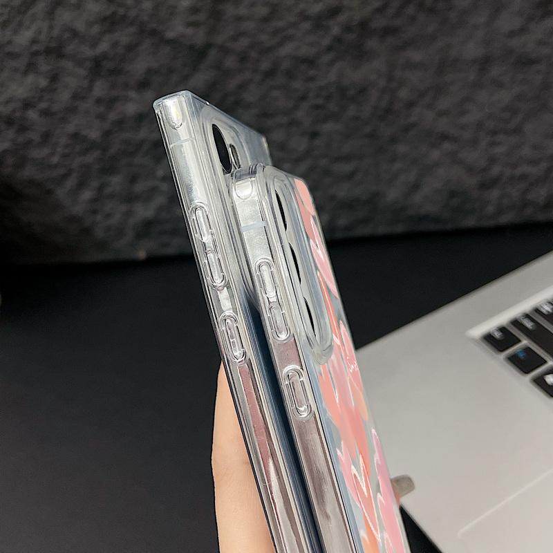 Motif Cœurs d'Amour Plume Pailletée Coque de Téléphone Rigide en PC Pour Samsung S25 Ultra S24 FE S23 A36 A56 A16 A55 Pailletée Antichoc TPU Bord Souple Mince