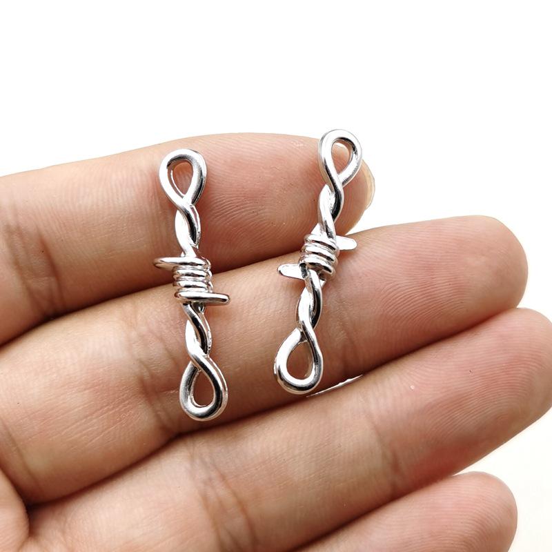 Retro Punk Zinc Alloy Figure 8 Thorn Pendant: Ideal for Necklace & Earring Accessories
