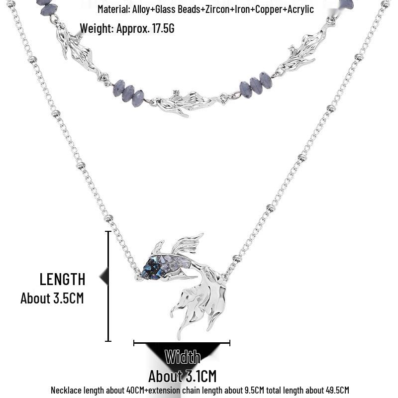 Cool-Toned Blue Gradient Goldfish Earrings - Korean Style, High-End, Fresh, Unique Fashion