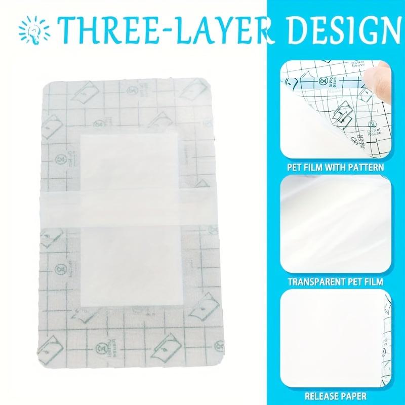 20/50pcs Waterproof Transparent Film Dressing, Self-Adhesive PVC Gauze Bandages with Padding, Ideal for Showering & Water Sports