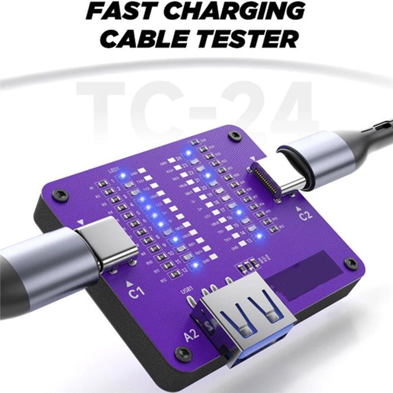 A60ZTC-24 Dual-Head Type-C Line Tester For Phones Motherboard Coil Inductor Detector Repair Tool Quick Fault Checkingmay