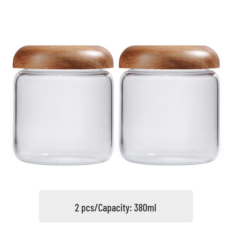 Luftdichtes Glasvorratsglas mit Holzdeckel für Honig, Kaffeebohnen, Marmelade oder Trockenwaren