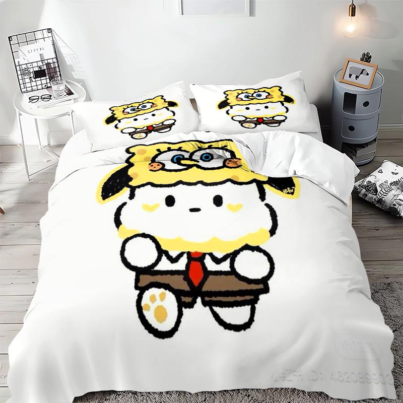 Sanrio Pochacco Bedding Sets Comforter Cover Bed Cover Duvet Cover Pillow Case 2-3 Pieces Sets Kids Bedroom Decoration