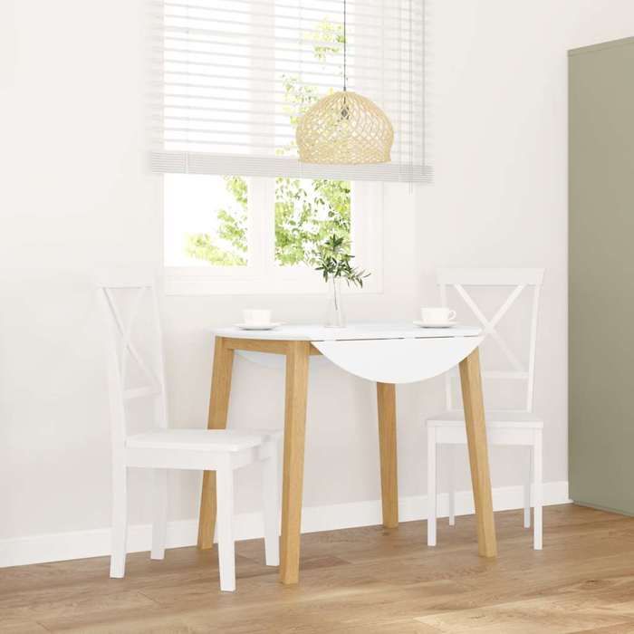 VidaXL Dining Chairs 2 Pcs White Solid Rubber Wood, Dining Chair, Chair, Living Room Chair, Dining Chairs, Chair 4102407