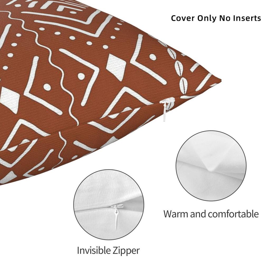 African Mud Cloth Bogolan Square Pillowcase Polyester Linen Velvet Creative Zip Decor Pillow Case Car Cushion Cover
