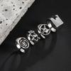 4pcs Irregular Design Geometric Open End Rings Punk Couple Rings  Hiphop Style