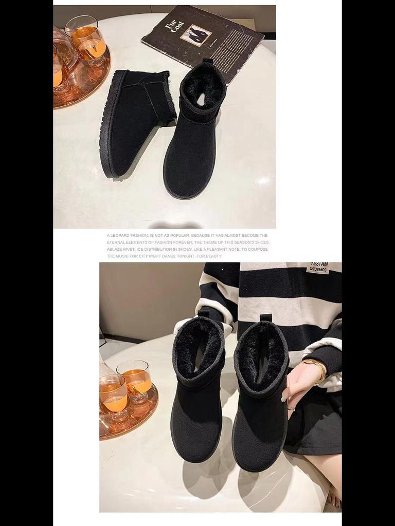 Women's 2023 New Snow Boots: Thick Cotton, Velvet-Lined, Mid-Tube Design for Quick One-Step On.