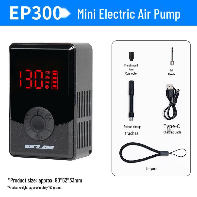 GUB EP300 Mini Electric Air Pump for French/American Valves - Portable Bike Inflator One Size