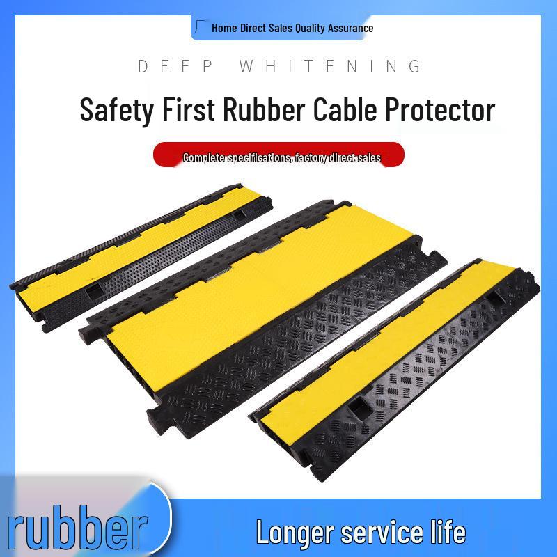 Rubber Cable Protection Trough: Indoor/Outdoor Speed Bump and Anti-Crush Cable Cover Plate