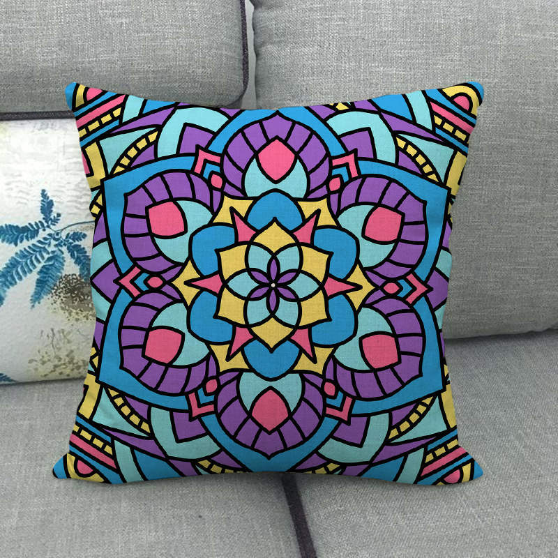 Nordic Bohemian Floral Pattern Digital Printing Short Plush Pillow Covers For Car Sofa Office Cushion Cover Home Goods