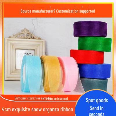 4cm Snow Yarn Transparent Ribbon for DIY Hair Accessories and Gift Packaging