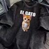 The Latest Men's Pure Cotton Washable T-shirt for 2025, Comfortable and Breathable for Cats, Beach Travel Party