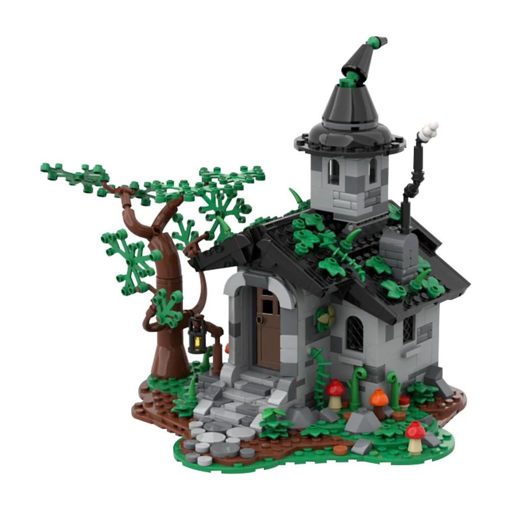 MOC Hexenhaus Bausteine Modell Modulares Mittelalterliches Hexenhaus Architektur Steine Montage Spielzeug Kinder DIY Geburtstagsgeschenke