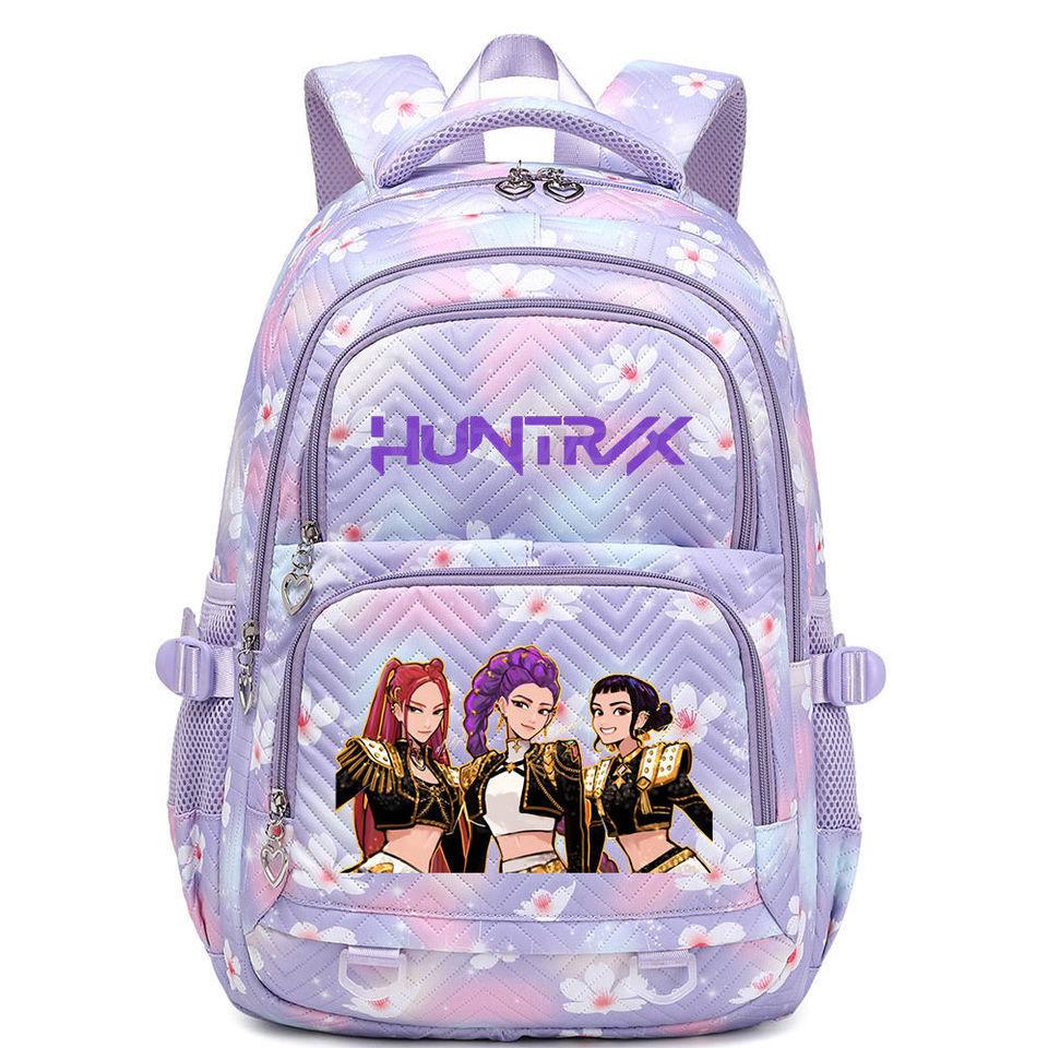 KPop Demon Hunter Backpack HUNTR/X Saja Student Women Cartoon Bookbag Lightweight Water-Resistant Large Capacity