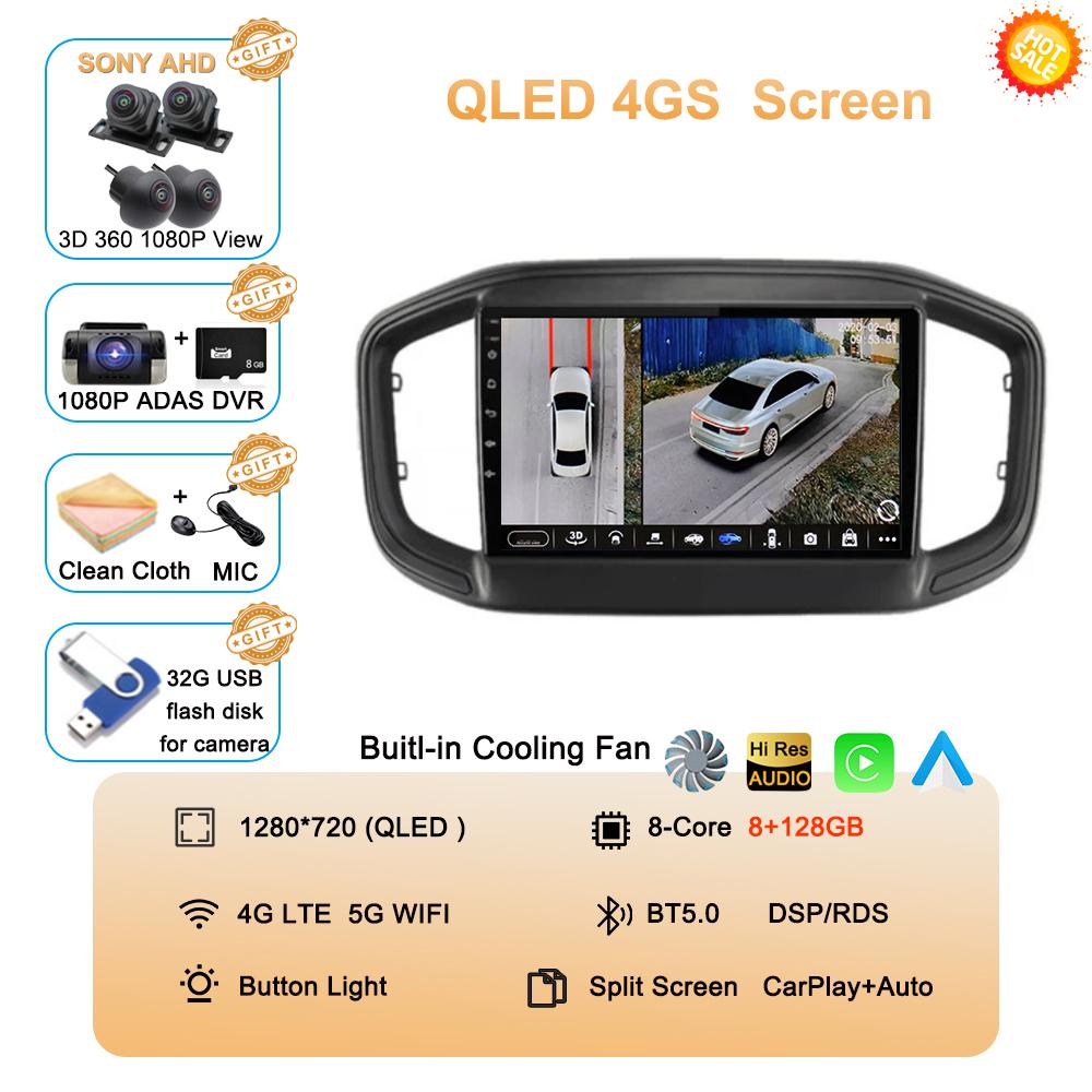 Android 14 Auto Carplay For Fiat Strada 2020 2021 2022 Car Radio Multimedia Video Player GPS Navigation Stereo 360 Camera WIFI