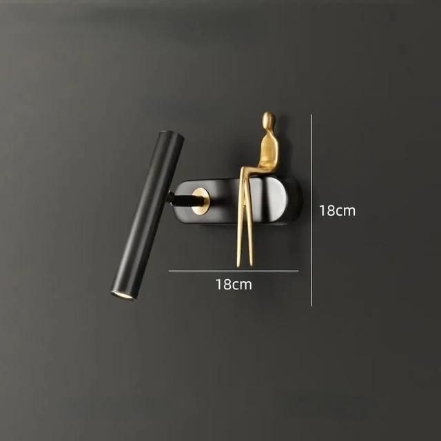 Creative LED Wall Lamp Personality Postmodern Living Room Background Wall Light Luxury Bathroom Bedside Wall Lamp Decor Fixtures