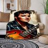 "Elvis Presley Guitar Art Print: Iconic Music Legend Poster"Blanket Flannel Throw Blanket for Sofa, Bed, Travel, Camping, Office, Couch, Cha