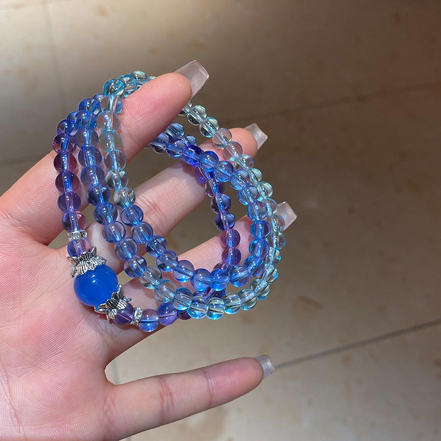 

Трехслойный браслет из бусин без колонн, маленький свежий темперамент, высококлассный браслет, нишевое и многофункциональное ожерелье для женщин