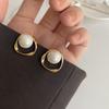 Imitation Pearl Earring for Women Gold Color Round Stud Earrings Korean Delicate Irregular Design Unusual Fashion Jewelry