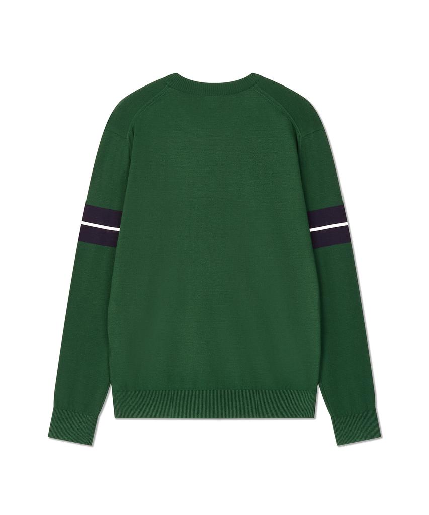 Antomas Sleeve Colorblock Round Neck Knit Men'S - Green