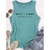Elegant Vest for Women Salt & Light Biblical Verse Print Casual Loose Summer Vest Fashionable and elegant tops for commuting, vacation, and everyday