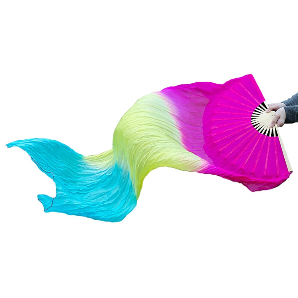 Profesjonalne Wachlarze z Sztucznego Jedwabiu do Tańca Brzucha Elegancki Długi Wachlarz do Tańca dla Entuzjastów Tańca Nauczycieli Uczniów 150cm