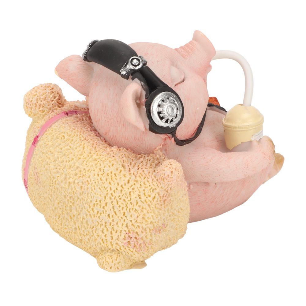 Resin Pig Statue Lucky Pig Decor Collectible Figurines Resin Pig Art Home Office Decor