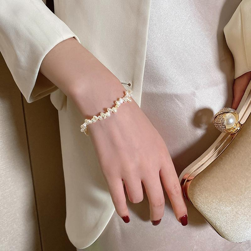 

Браслеты из натурального жемчуга в стиле барокко для женщин, новые корейские модные украшения, готический классический браслет, сексуальные аксессуары для девушек на вечеринке 20CM