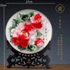 Home Living Room Decoration Hanging Plate, Chinese Ceramic Handmade Art Gold Border Peony Flower Porcelain Plate, Gift Box