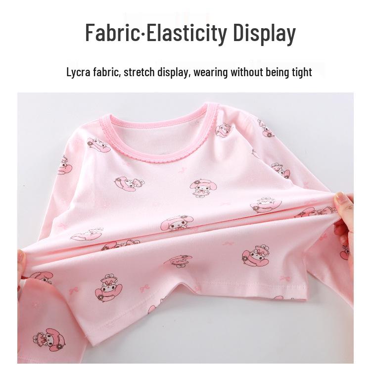 7A Antibacterial Seamless Children's Autumn/Winter Underwear Set - Small & Medium Sizes