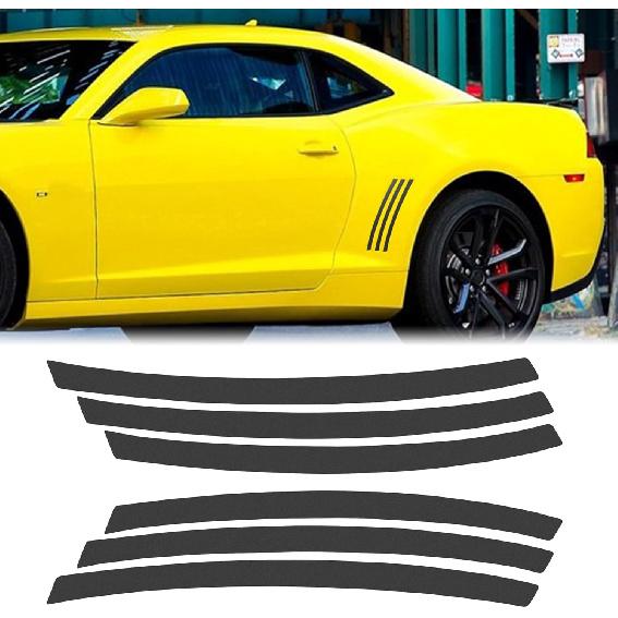 TOMALL 6pcs Car Side Vent ert Stripe Vinyl Stickers Compatible with Chevrolet Camaro 2010-2015 Inlay Side Vent Gill Decals for Car (Matte Black)
