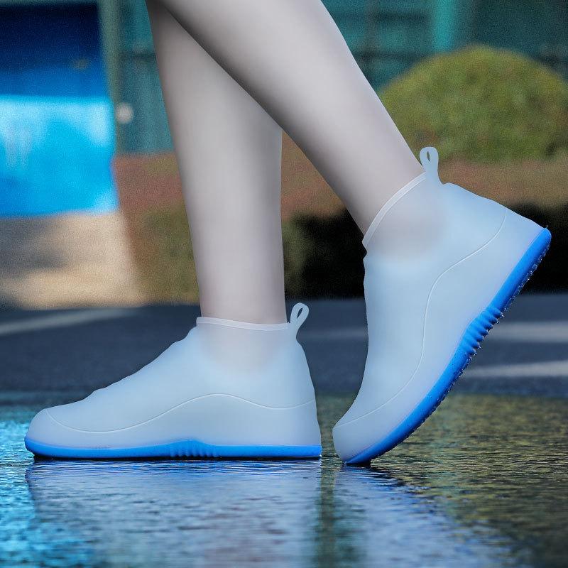 Waterproof rain shoe cover, non-slip silicone wear-resistant rain shoe cover for men and women, thickened tall rainproof boot cover