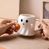 Cute Ghost Mug Halloween Ceramic Coffee Cup 3D Pumpkin Creative Spooky Drinkware Novelty Tea Milk Mug with Spoon Birthday Gift