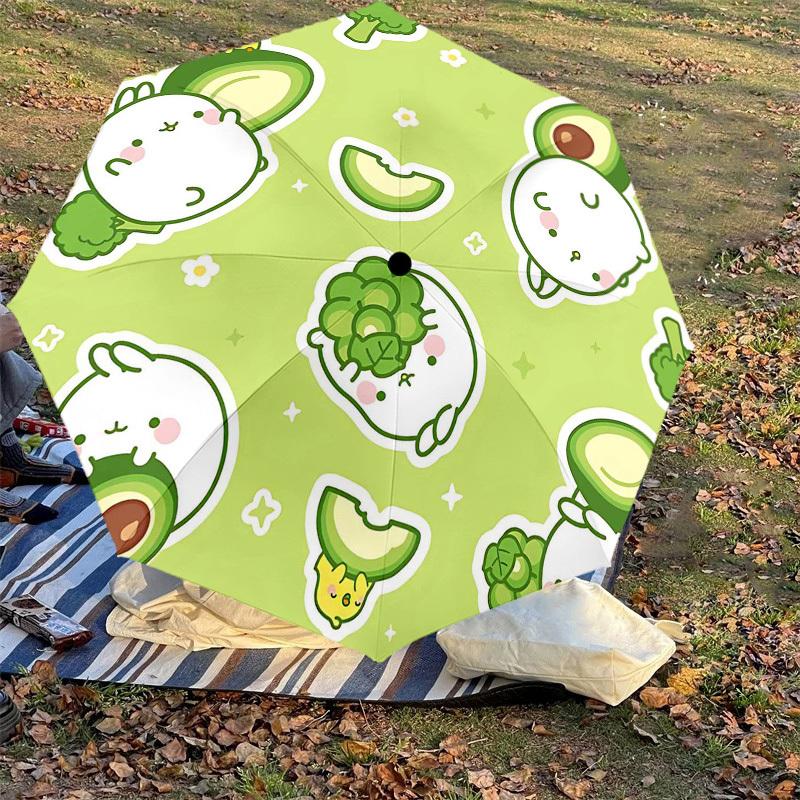1PC Avocado Rabbit Umbrella-8-Rib Reinforced, Automatic Open, Lightweight & Durable, Cute Fashion Accessory for Outdoor-Y0375