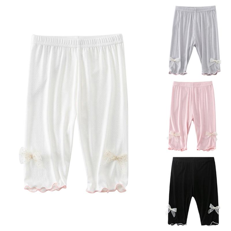 

Детские леггинсы с милым бантом, дышащие крутые укороченные штаны для девочек 2–8 лет