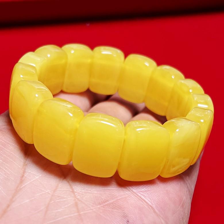 Second Gen Amber & White Flower Beeswax Fluorescent Bracelet Gift