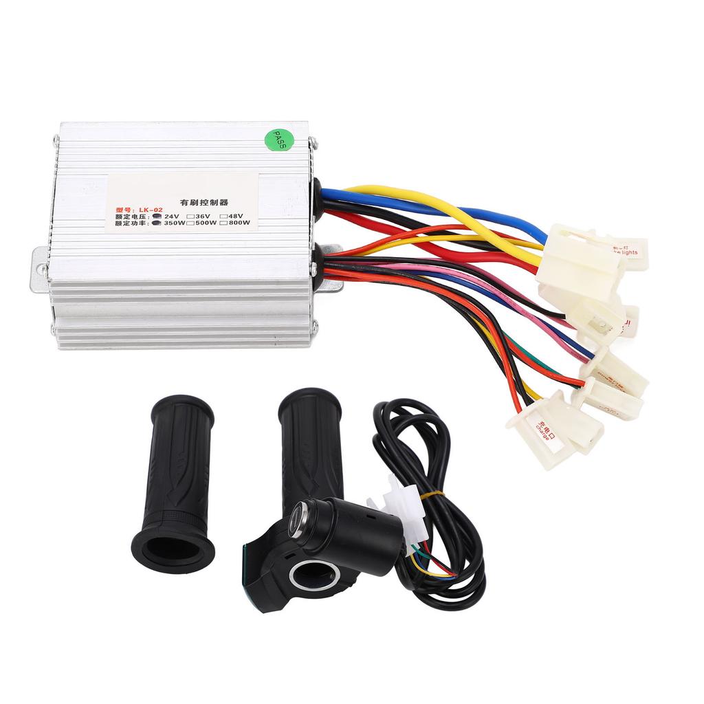Brush Controller Throttle Grip Kit Good Heat Dissipation Electric Bike Controller Kit 24V 350W