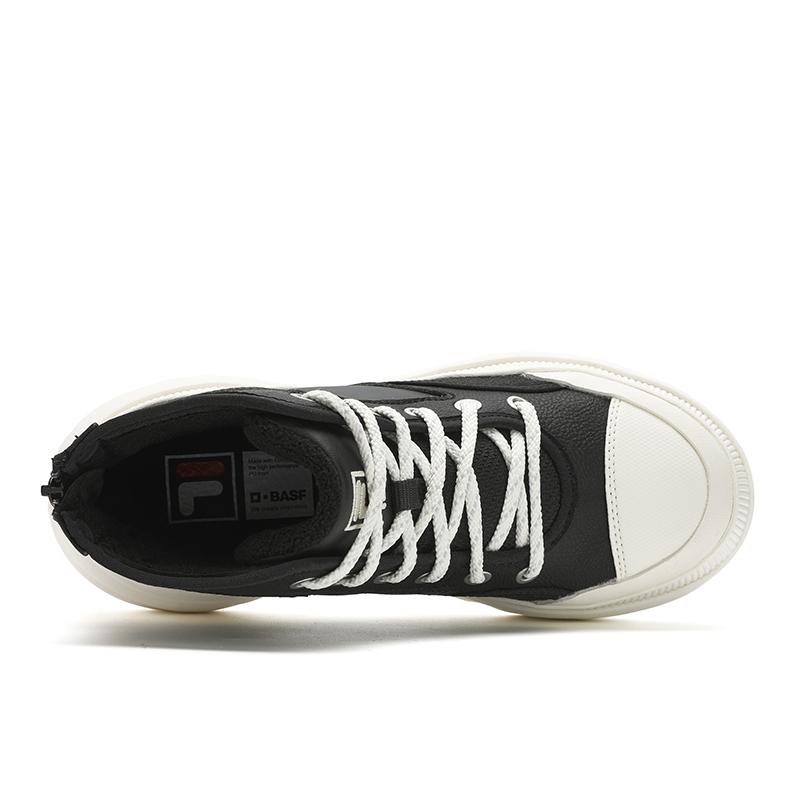 New FILA BREAD Wear Resistant Mid Top Chunky Sneakers Women's Black White F12W441114FBG