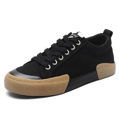 Spring New Men's Canvas Shoes Lightweight Breathable and Versatile Casual Shoes for Men's Low Top Flat Lace Up Shoes for Men