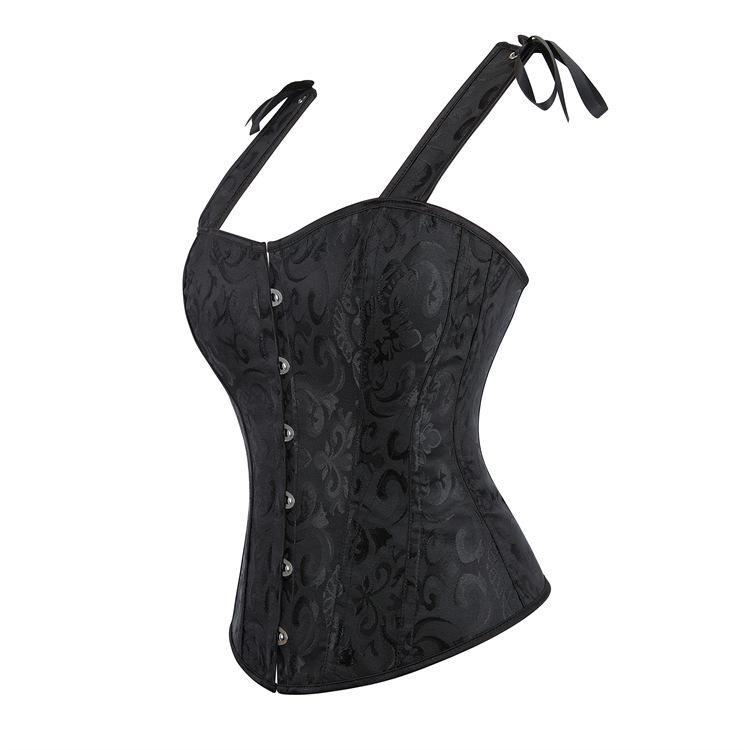 Black Double Strap Women's Waist Cincher Corset Body Shaper