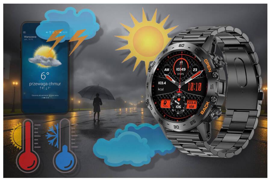 Smartwatch Męski Gravity Gt9-2 - Wykonywanie Połączeń, Ciśnieniomierz (Sg021B)