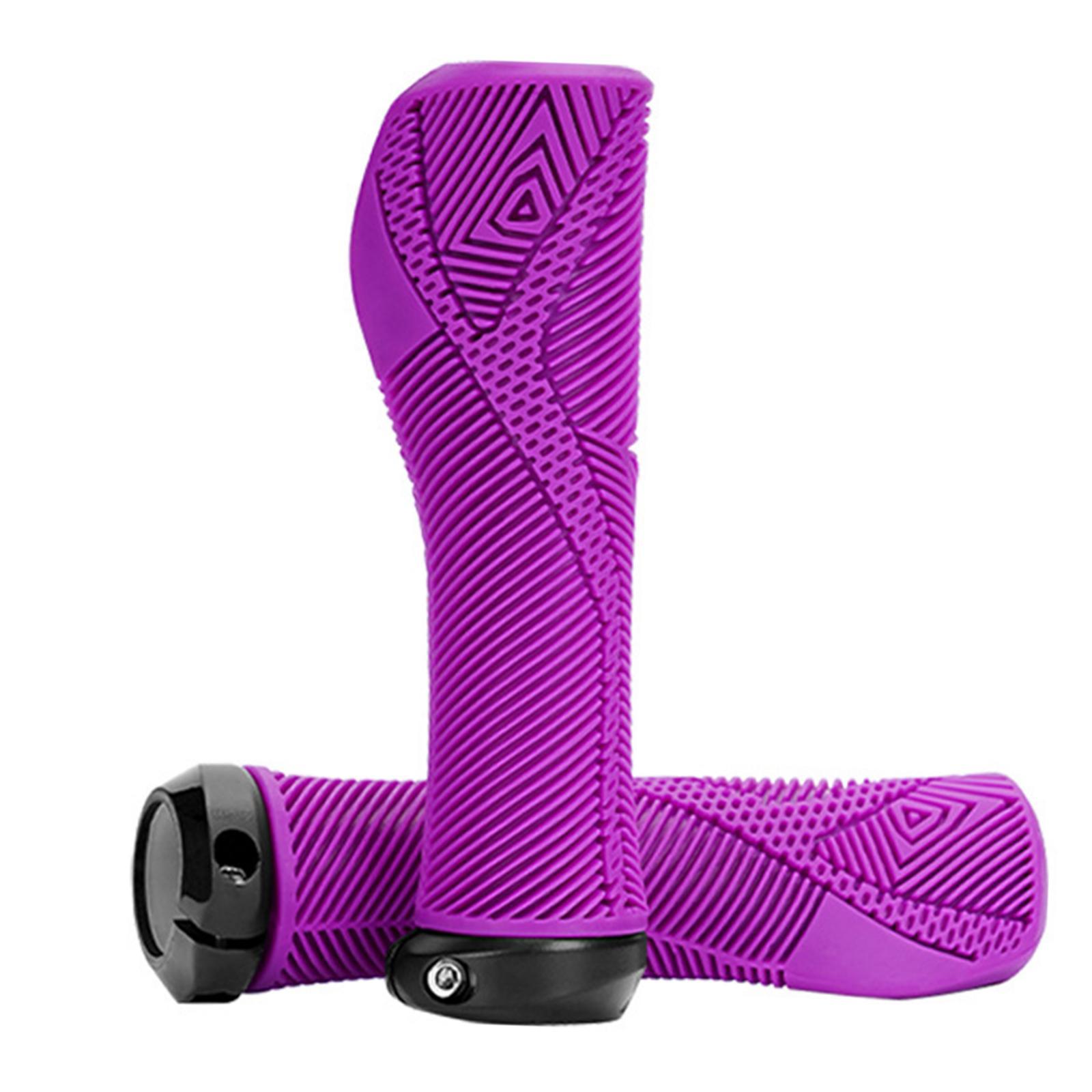 

2 Pieces Bike Handlebar Grips Bicycle Handlebar Grip Rubber Lightweight Anti фиолетовый