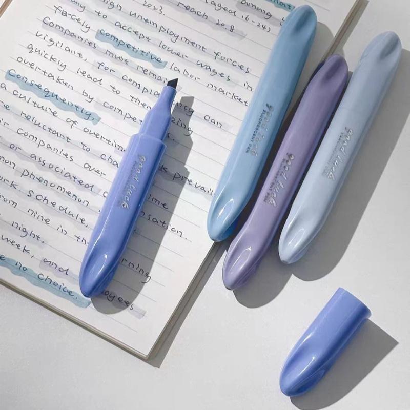 4pcs/set Simplicity Gradient Color Series Paint Marker Fashion Stationery Key Words Highlighter Marker Pen Lovely Scrapbook Pen