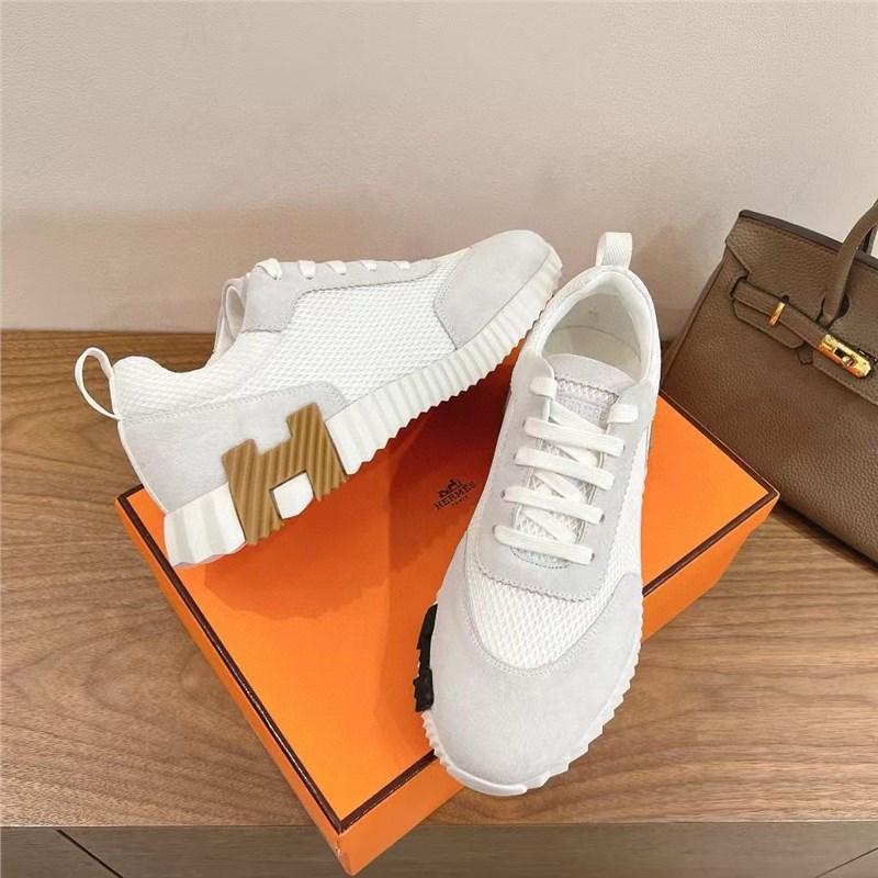 European high-end sports and leisure shoes new breathable simple leather lace-up running trend sports shoes